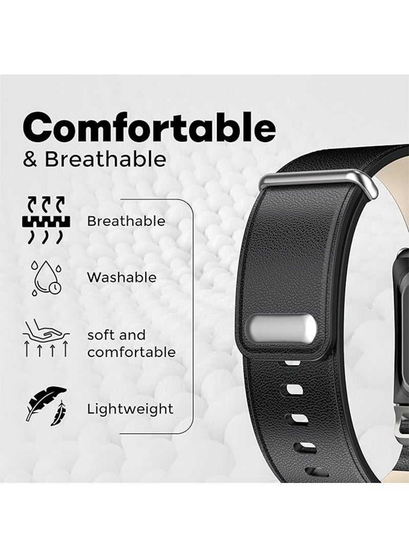 Aikanbo Leather Band Compatible with WHOOP 5.0 Band Strap Men Women, Genuine Leather Rugged Durable Replacement Wristbands Straps for Whoop 5.0 Bands | Not for Whoop Gen 4 - Image 2
